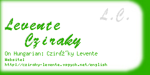 levente cziraky business card